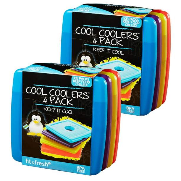 Reusable Ice Packs for Lunch Bags Coolers Fresh Cool Coolers Slim Ice Packs Set of 8 Fit Multicolored Beach Bags and More